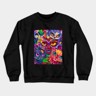 Abstract Cat Crewneck Sweatshirt